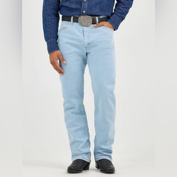 Wrangler Cowboy Cut Original Fit Jeans Men’s Bleach Washed Denim 1013MWZGH - Picture 3 of 9